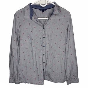 Tommy Hilfiger Men's Vertical Sailboat Button Down